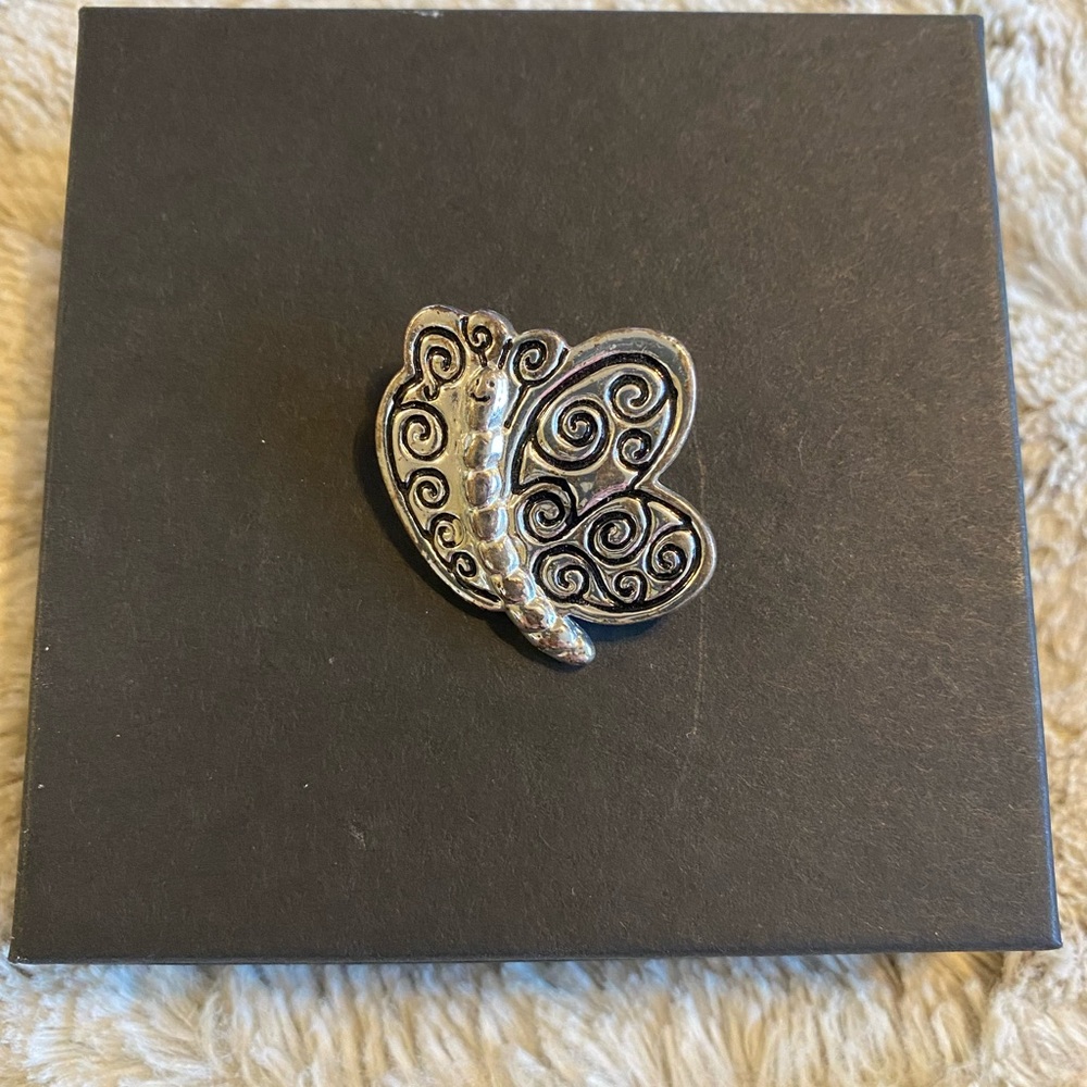 Silver butterfly pin